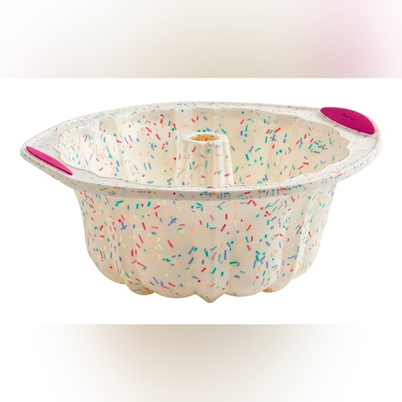 Trudeau Structure Silicone Fluted Cake Pan, Confetti - Picture 1 of 16